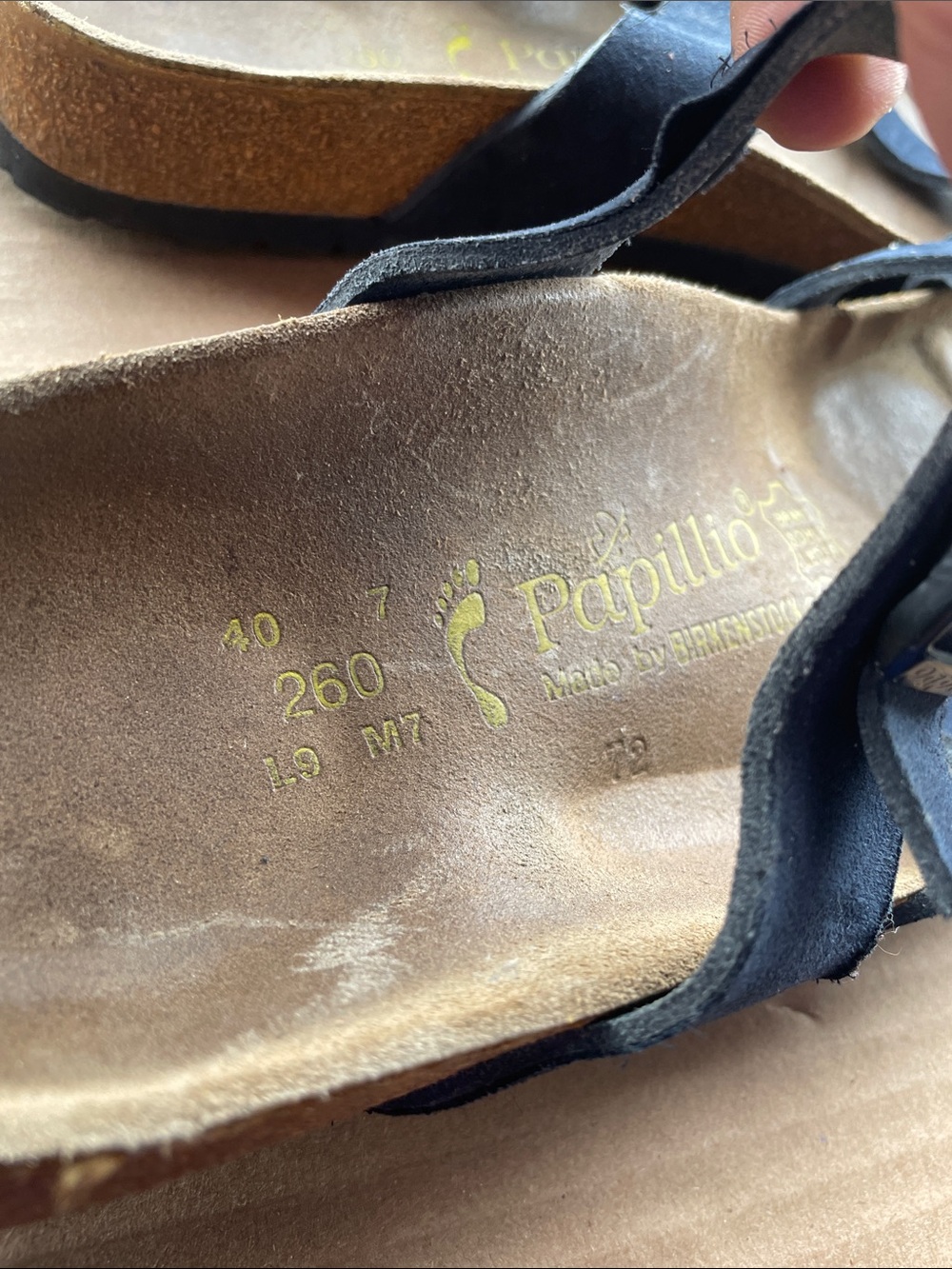 Papillio Navy Blue Crisscross Cork Footbed Sandals - Picture 2 of 5